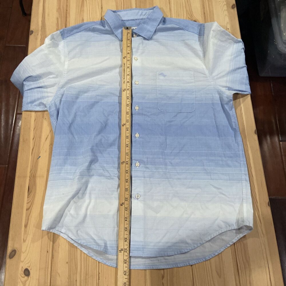 Tommy Bahama Newport Coast Blue Stripe Button Shirt Mens Large - Picture 5 of 6